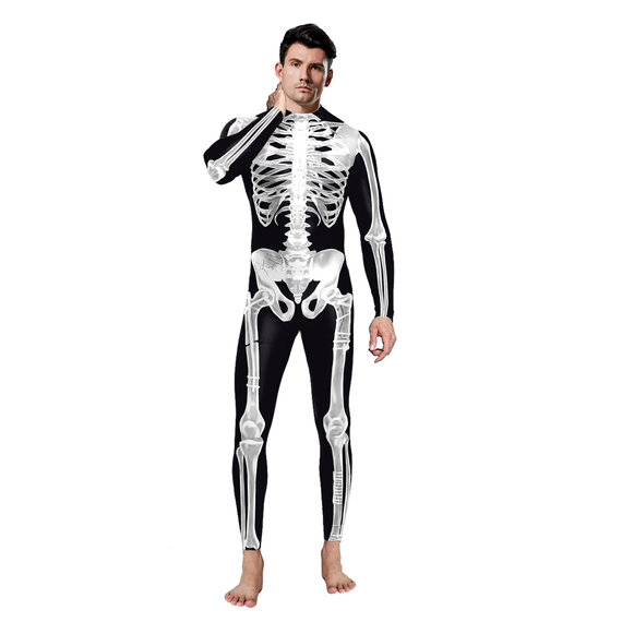 Buy Stretchy Scary Skeleton Jumpsuit for Unisex