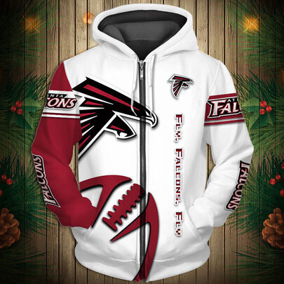 National Football League Atlanta Falcons Team Log Printed Hoodie - Fly,Falcons,Fly