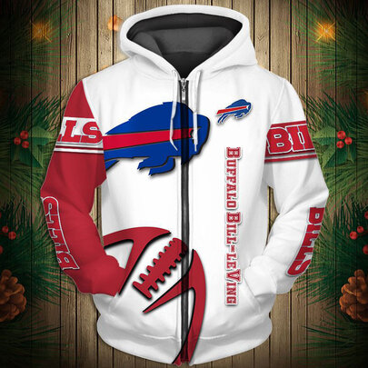 National Football League Buffalo Bills Team Log Printed Hoodie