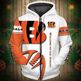 National Football League Cincinnati Bengals Team Log Printed Hoodie - Welcome to The Jungle