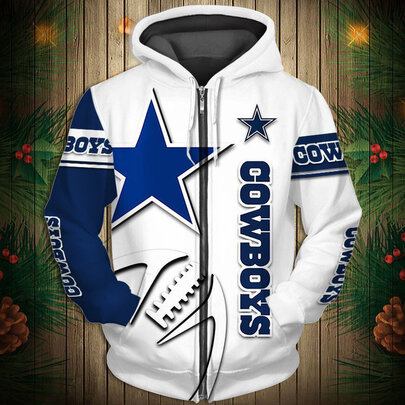 National Football League Dallas Cowboys Team Log Printed Hoodie