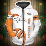 National Football League Denver Broncos Team Log Printed Hoodie - We Ready