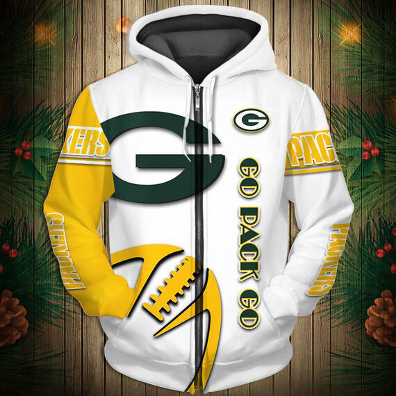 National Football League Green Bay Packer Team Log Printed Hoodie