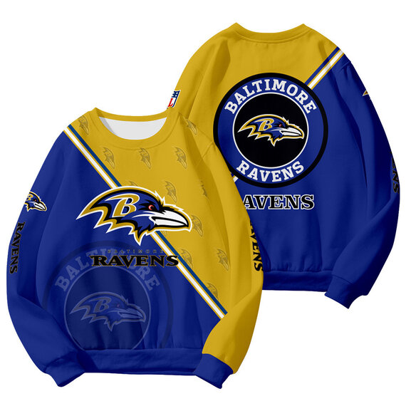 Cool Baltimore Ravens 3D Graphic Long Sleeve Shirt