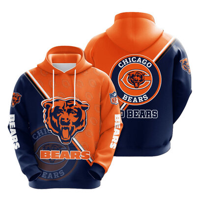 fashion NFL Chicago Bears 3d graphic hooded shirt
