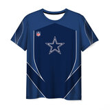 Crewneck Dallas Cowboys 3D Graphic Short Sleeve Sport Shirt