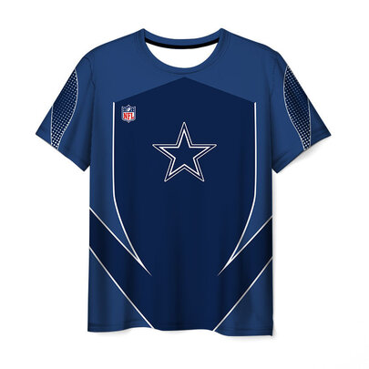 Crewneck Dallas Cowboys 3D Graphic Short Sleeve Sport Shirt