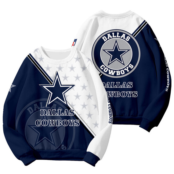 Cool Dallas Cowboys 3D Graphic Long Sleeve Shirt