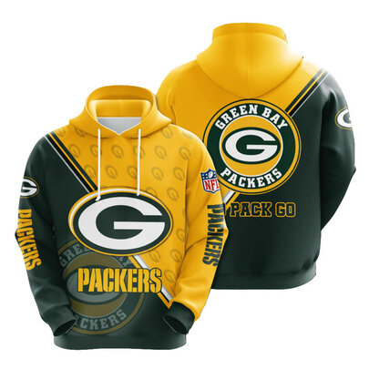Cool 3d graphic NFL Green Bay Packer long sleeve hoodie for team fans
