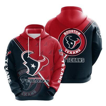 National Football League NFL Houston Texans 3d graphic long sleeve pullover hoodie for sale