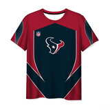 Crewneck Houston Texans 3D Graphic Short Sleeve Sport Shirt