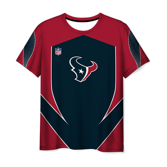 Crewneck Houston Texans 3D Graphic Short Sleeve Sport Shirt