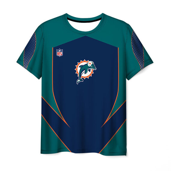 Crewneck Miami Dolphins 3D Graphic Short Sleeve Sport Shirt