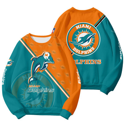 Cool Miami Dolphins 3D Graphic Long Sleeve Shirt