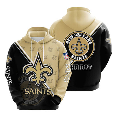 long sleeve NFL New Orleans Saints 3d print team logo hoodie