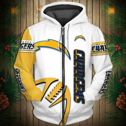 National Football League Los Angeles Chargers Team Log Printed Hoodie