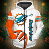 National Football League Miami Dolphins Team Log Printed Hoodie