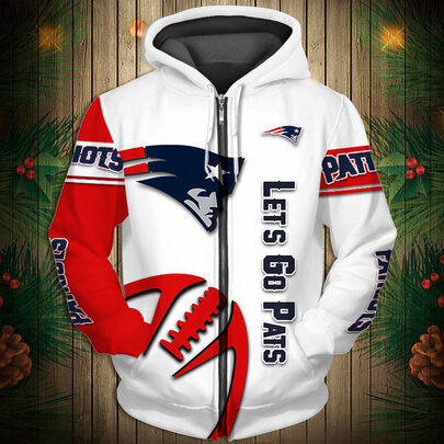 National Football League New England Patriots Team Log Printed Hoodie