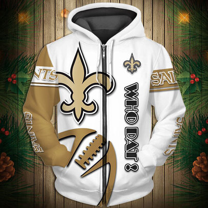 National Football League New Orleans Saints Team Log Printed Hoodie - Who Dat