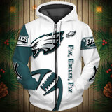 National Football League Philadelphia Eagles Team Log Printed Hoodie - Fly,Eagles,Fly