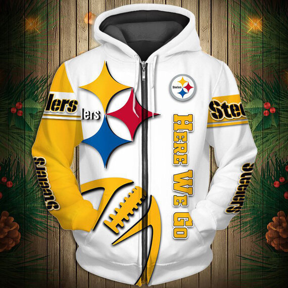 National Football League Pittsburgh Steelers Team Log Printed Hoodie