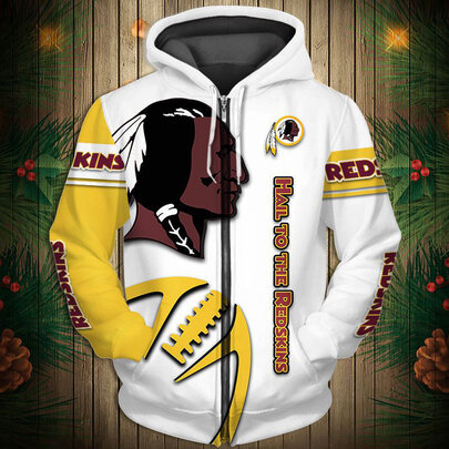 National Football League Washington Redskins Team Log Printed Hoodie - Hail to the Redskins