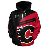 Cool Calgary_Flames 3D Graphic Hoodie hooded with drawstring