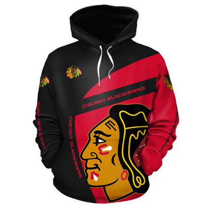 Cool Chicago_Blackhawks 3D Graphic Hoodie hooded with drawstring