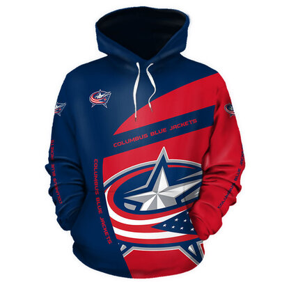 Cool Columbus_Blue_Jackets 3D Graphic Hoodie hooded with drawstring