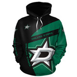 Cool Dallas_Stars 3D Graphic Hoodie hooded with drawstring
