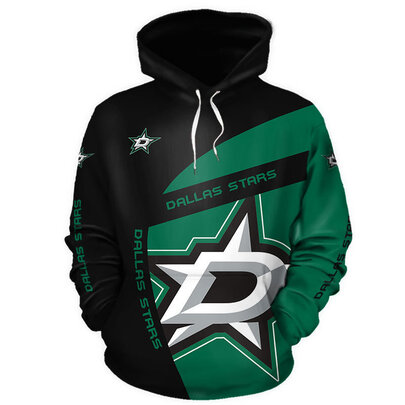 Cool Dallas_Stars 3D Graphic Hoodie hooded with drawstring