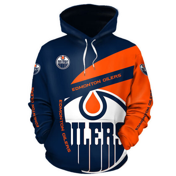 Cool Edmonton_Oilers 3D Graphic Hoodie hooded with drawstring