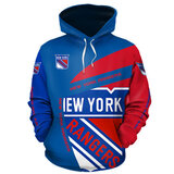 Cool New_York_Rangers 3D Graphic Hoodie hooded with drawstring