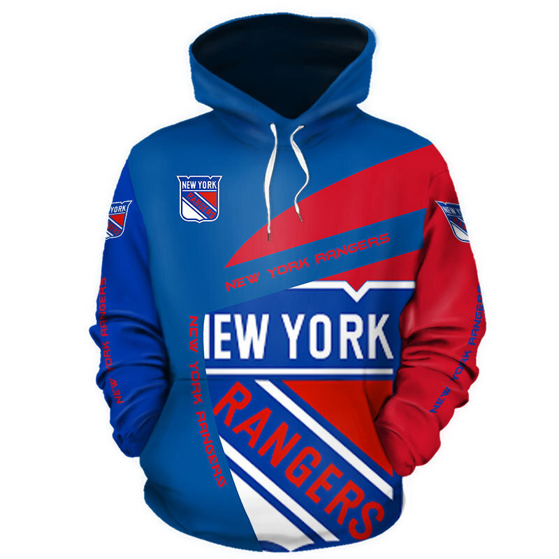 Cool New_York_Rangers 3D Graphic Hoodie hooded with drawstring