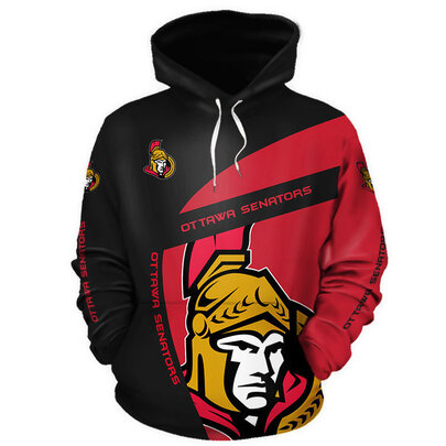 Cool Ottawa_Senators 3D Graphic Hoodie hooded with drawstring