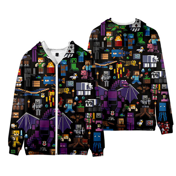 full printed Minecraft Hoodies long sleeve