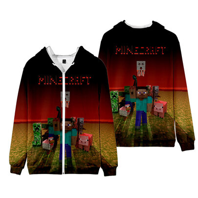 Popular Game Minecraft Long Sleeve Zip UP Hoodie sweatshirt A must have for little gamer fans!
