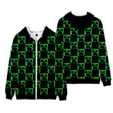 Shop Minecraft Creeper Little Boys Fleece Zip Up Hoodie