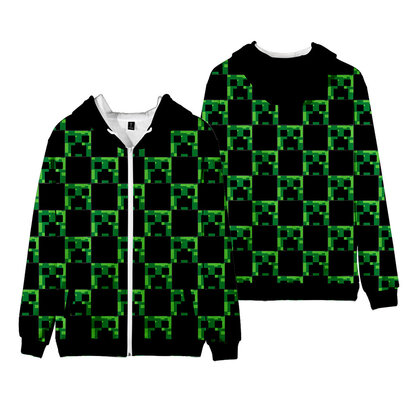 Shop Minecraft Creeper Little Boys Fleece Zip Up Hoodie