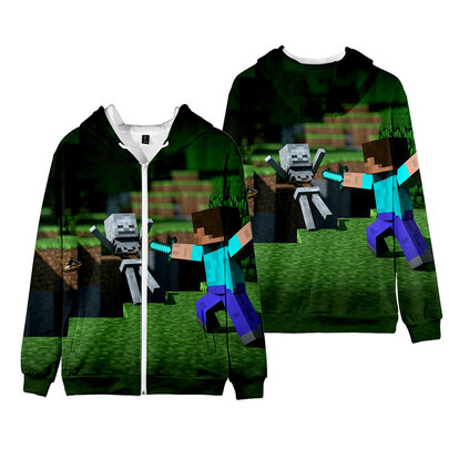 Character Green Minecraft Zip Up Hoodie