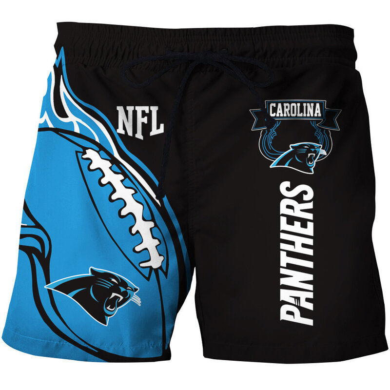 Fashion Carolina Panthers NFL Logo Team Workout Training Shorts