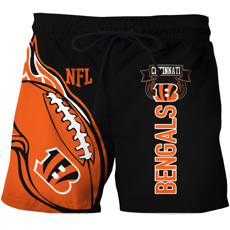 Fashion Cincinnati Bengals NFL Logo Team Workout Training Shorts