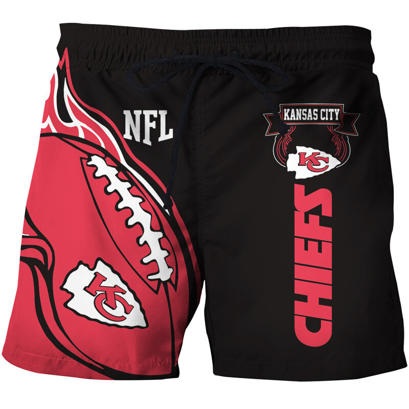 Fashion Kansas City Chiefs NFL Logo Team Workout Training Shorts