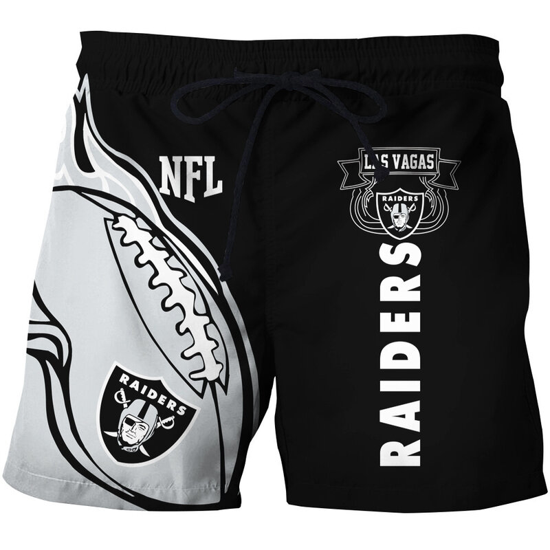 Fashion Las Vegas Raiders NFL Logo Team Workout Training Shorts