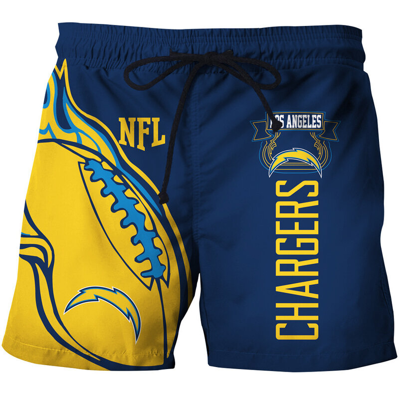 Fashion Los Angeles Chargers NFL Logo Team Workout Training Shorts