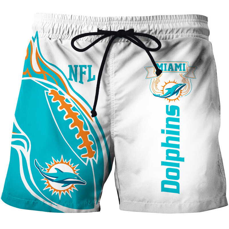 Fashion Miami Dolphins NFL Logo Team Workout Training Shorts