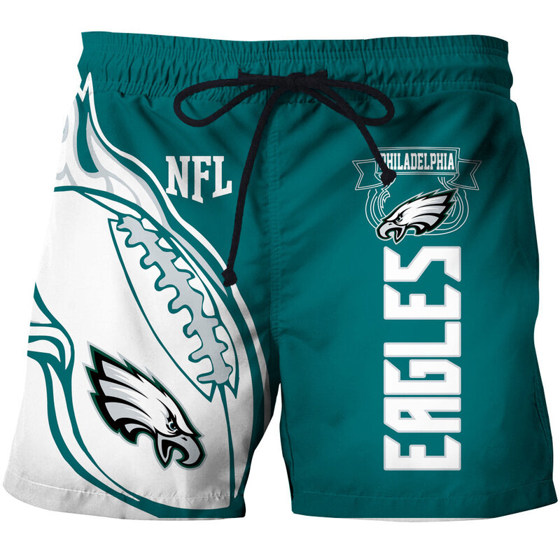 Fashion Philadelphia Eagles NFL Logo Team Workout Training Shorts