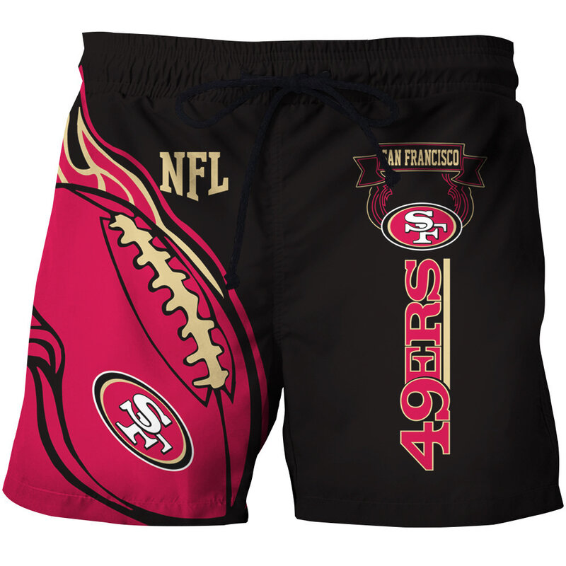 Fashion San Francisco 49ers NFL Logo Team Workout Training Shorts
