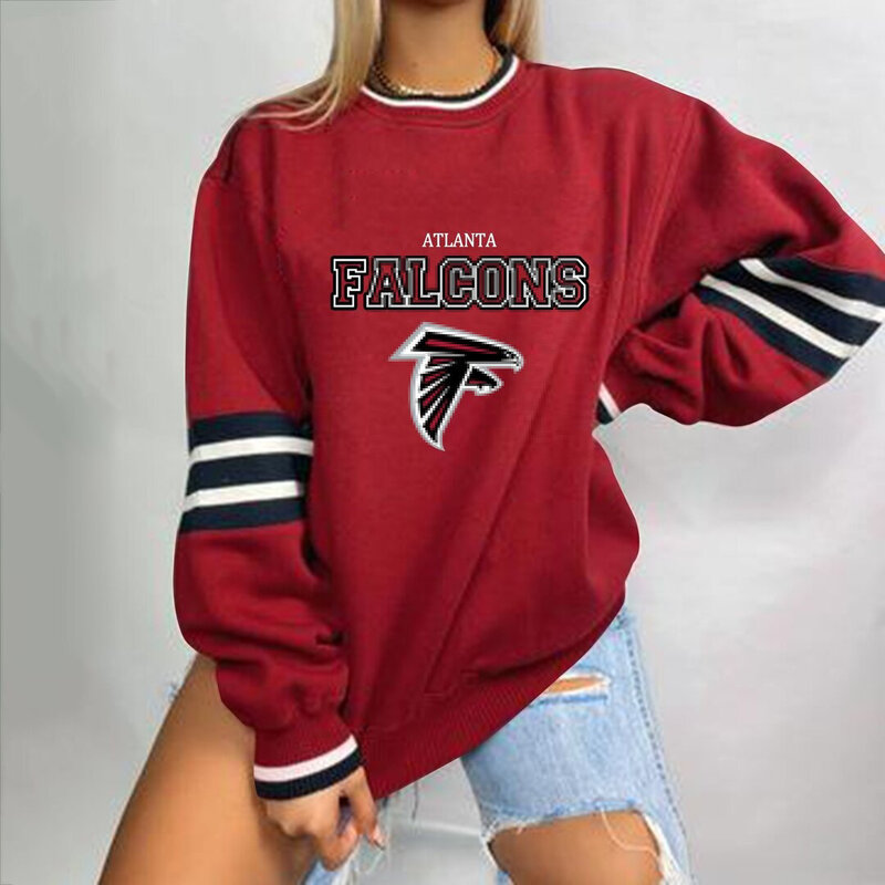 NFL Team Logo Atlanta Falcons 3D graphic pullover sweatshirt For Women Long Sleeve