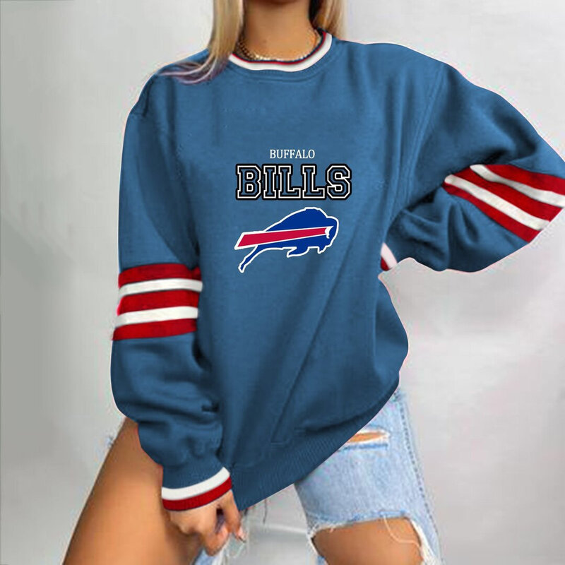 NFL Team Logo Buffalo Bills 3D graphic pullover sweatshirt For Women Long Sleeve